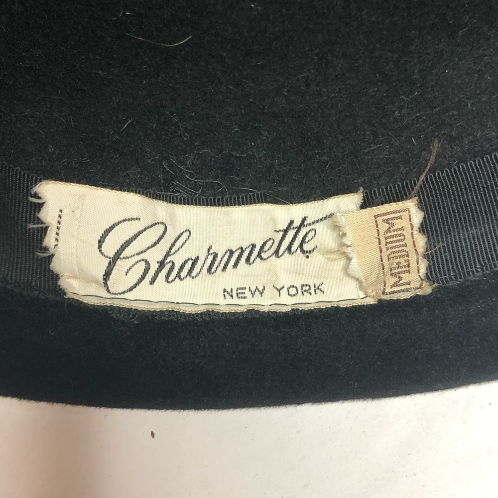 Vintage Peachbloom Velour Black Velvet Hat - Picture 12 of 12